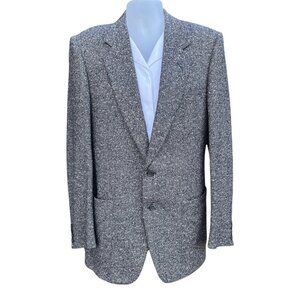 Canali Ermenegildo Zegna Wool Blazer Gray Blue Tweed Sport Coat Italy Mens 40R